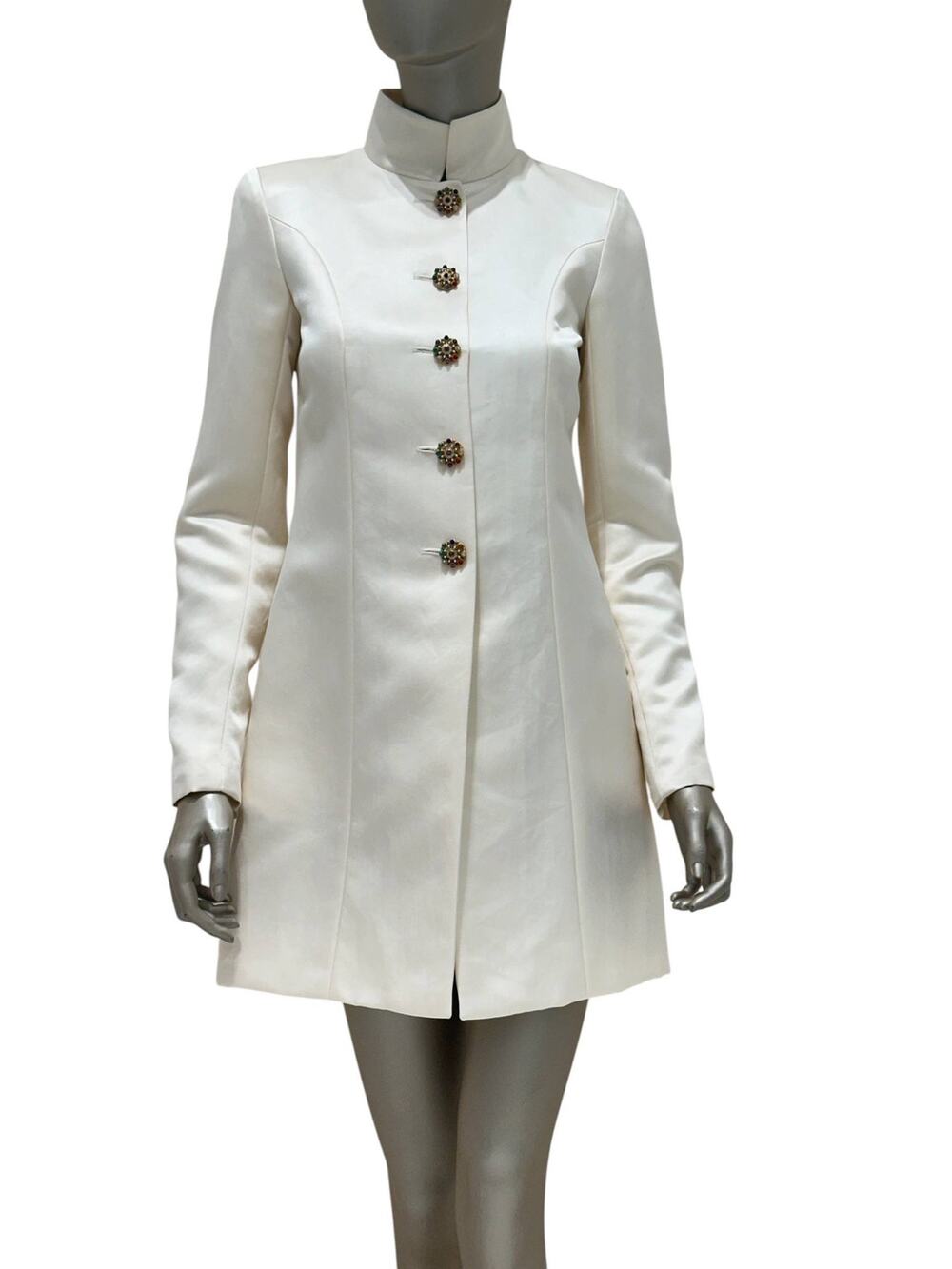 Chanel Beige Silk Coat Jacket - FR36/S